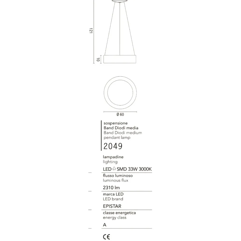 Lampadari Moderni-Affralux band diodi lampadario 60cm cerchio bianco led 3200k