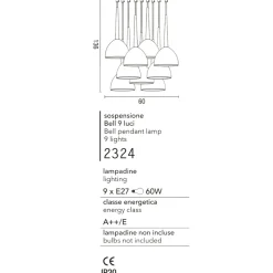 Lampadari Moderni-Affralux bell lampadario bianco moderno per soggiorno