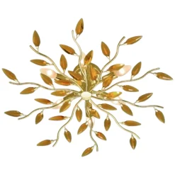 Plafoniere Moderne-Affralux crystallivs plafoniera per camera da letto oro cristalli ambra