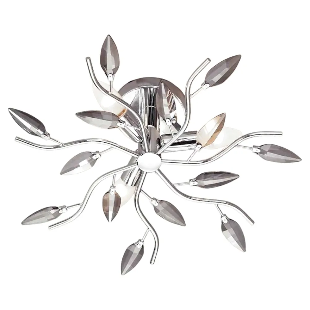 Plafoniere Moderne-Affralux crystallivs plafoniera per camera da letto cristalli fume cromo