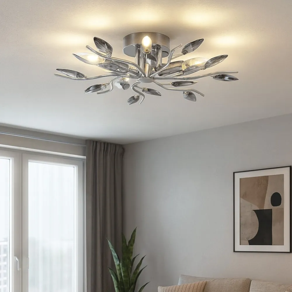 Plafoniere Moderne-Affralux crystallivs plafoniera per camera da letto cristalli fume cromo