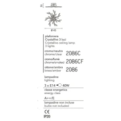 Plafoniere Moderne-Affralux crystallivs plafoniera per camera da letto cristalli fume cromo