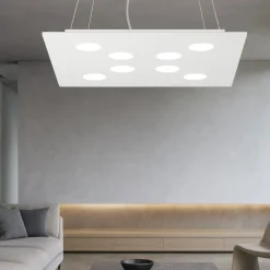 Lampadari Moderni-Affralux flet lampadario quadrato moderno bianco