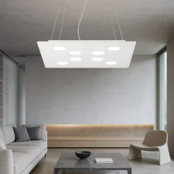 Lampadari Moderni-Affralux flet lampadario quadrato moderno bianco