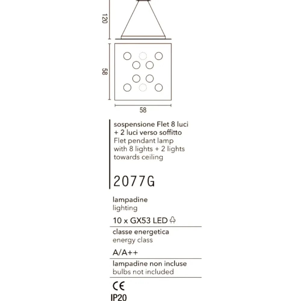Lampadari Moderni-Affralux flet lampadario quadrato moderno bianco