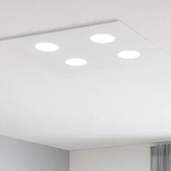 Plafoniere Moderne-Affralux flet plafoniera led 4x9w moderna quadrata bianca