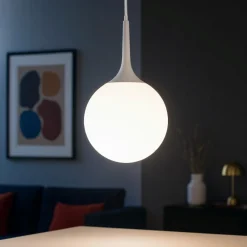 Lampade A Sospensione-Affralux lampada a sospensione moderna potiri sfera vetro bianco