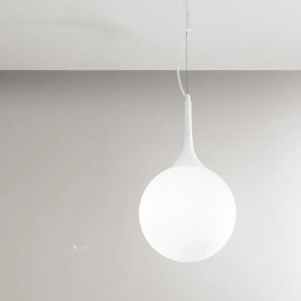 Lampade A Sospensione-Affralux lampada a sospensione moderna potiri sfera vetro bianco