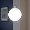 Lampade A Sospensione-Affralux lampada a sospensione potiri moderna sfera vetro bianco