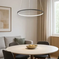 Lampadari Moderni-Affralux lampadario aluring led 26w 3200k cerchio nero moderno