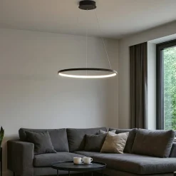 Lampadari Moderni-Affralux lampadario aluring led 26w 3200k cerchio nero moderno
