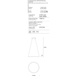 Lampadari Moderni-Affralux lampadario aluring led 26w 3200k cerchio nero moderno