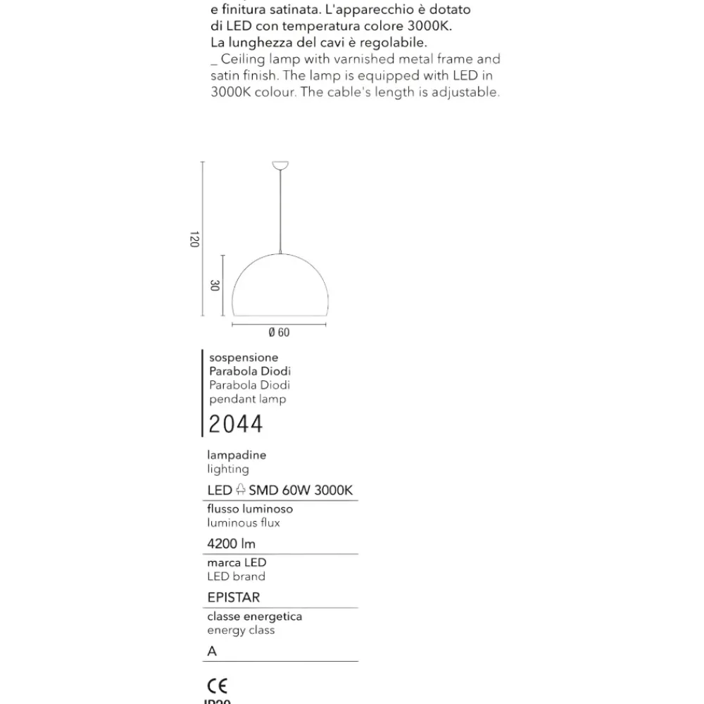 Lampadari Cucina-Affralux lampadario da cucina led 60w 3000k bianco