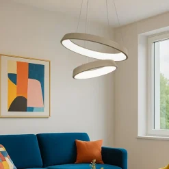 Lampadari Moderni-Affralux lampadario diodi sabbia led 82w 3200k cerchi per soggiorno