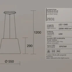 Lampadari Cucina-Affralux parabole diodi lampadario da cucina moderna bianco led 63w 3200k