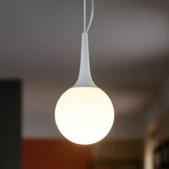 Lampade A Sospensione-Affralux potiri lampada a sospensione sfera vetro bianca moderna