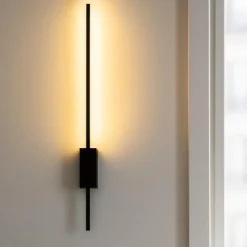 Applique Da Parete-Ondaluce Agos applique moderna led 3000k nero 90cm orientabile
