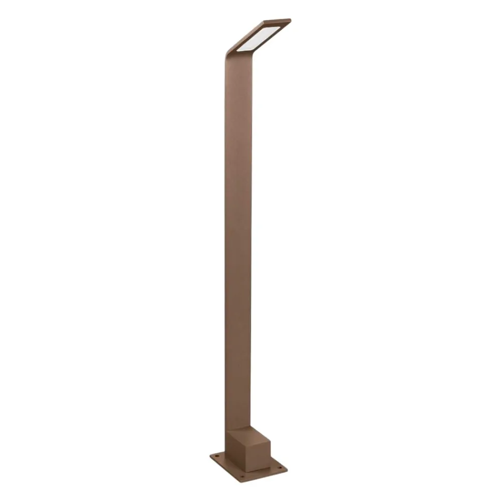 Lampioni Da Giardino-Ideal Lux Agos pt h80 lampione marrone per esterno led 9w 4000k