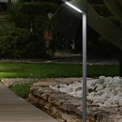 Lampioni Da Giardino-Ideal Lux Agos pt h80 4000k lampione da giardino antracite ip54 led 4000k