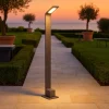 Lampioni Da Giardino-Ideal Lux Agos pt h80 lampione da esterno ip54 led 3000k antracite spessore sottile