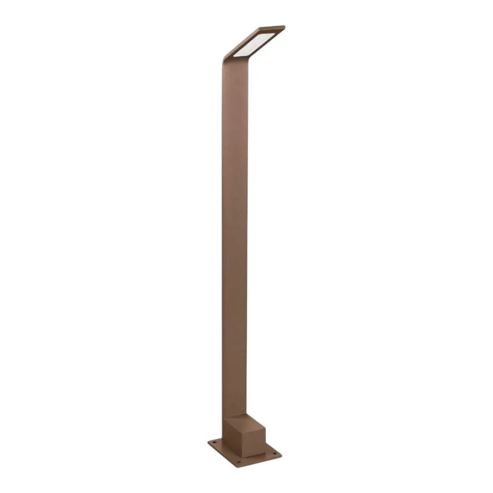 Lampioni Da Giardino-Ideal Lux Agos pt 3000k lampione per esterno marrone design moderno