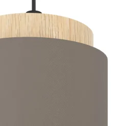 Lampade A Sospensione-Eglo Albariza lampada a sospensione per cucina con dettagli in legno