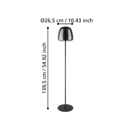 Lampade Da Terra-Eglo Alfero z lampada da terra con paralume in vetro led rgb da 2700k a 6500k