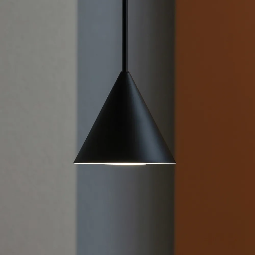 Lampade A Sospensione-Ideal Lux A-line sp1 d13 lampada nera a sospensione cono per isola