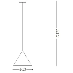 Lampade A Sospensione-Ideal Lux A-line sp1 d13 lampada nera a sospensione cono per isola