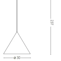 Lampadari Cucina-Ideal Lux A-line sp1 d30 lampadario cono nero per cucina moderna
