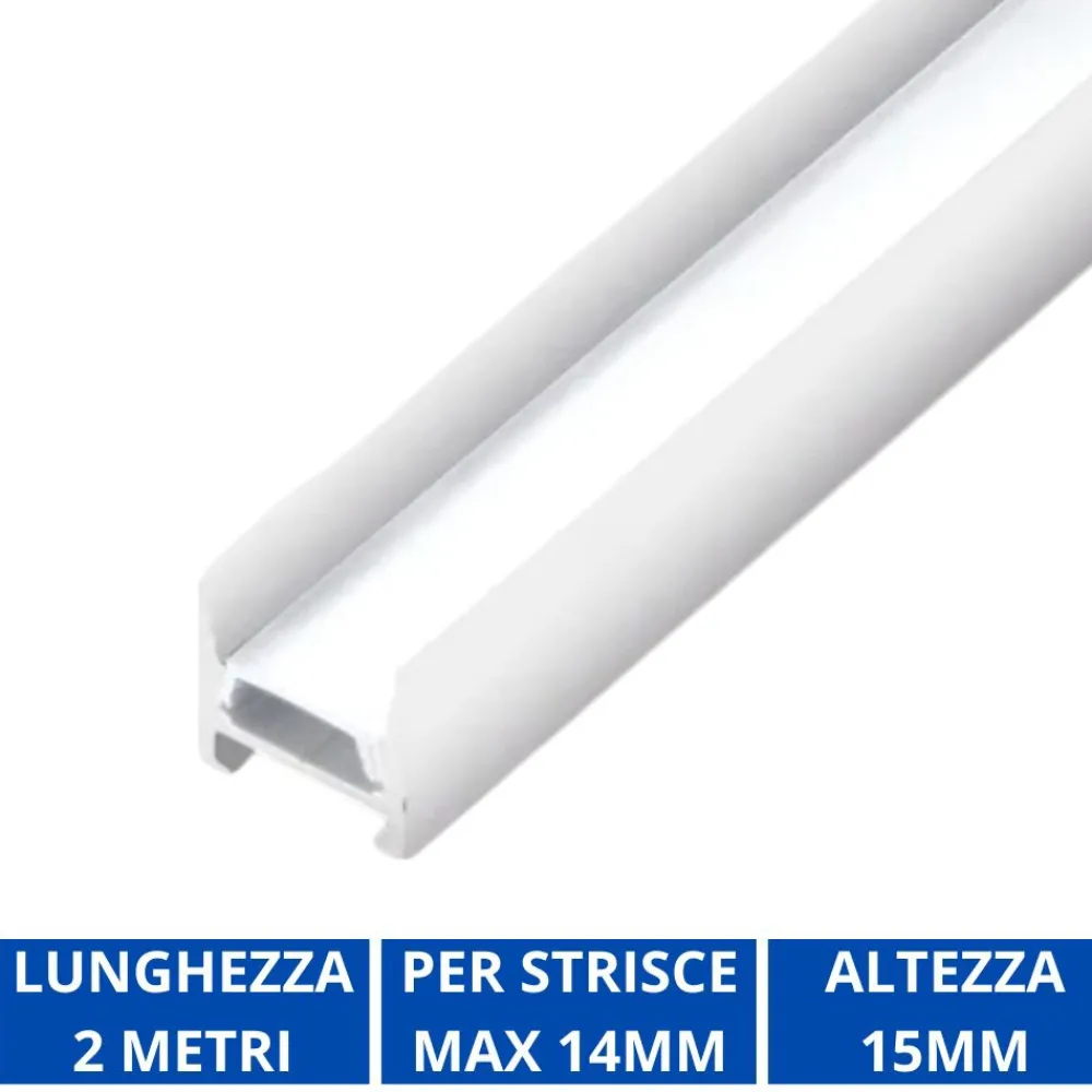 Strisce Led-Ideal Lux Alto profilo bianco per strisce led max 14mm