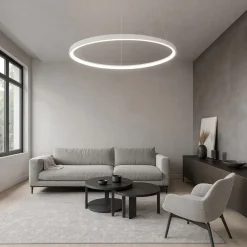 Lampadari Moderni-Affralux Aluring lampadario cerchio bianco led 3200k