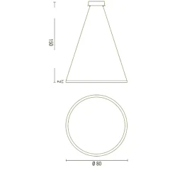 Lampadari Moderni-Affralux Aluring lampadario cerchio bianco led 3200k