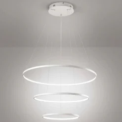 Lampadari Moderni-Affralux Aluring lampadario bianco moderno led 3000k tre anelli