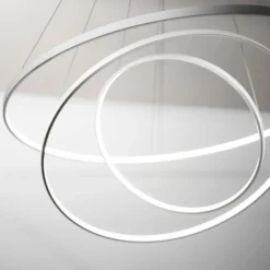 Lampadari Moderni-Affralux Aluring lampadario bianco moderno led 3000k tre anelli