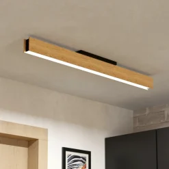 Plafoniere Moderne-Eglo Anchorena z plafoniera moderna in legno led rgb da 2700k a 6500k smart