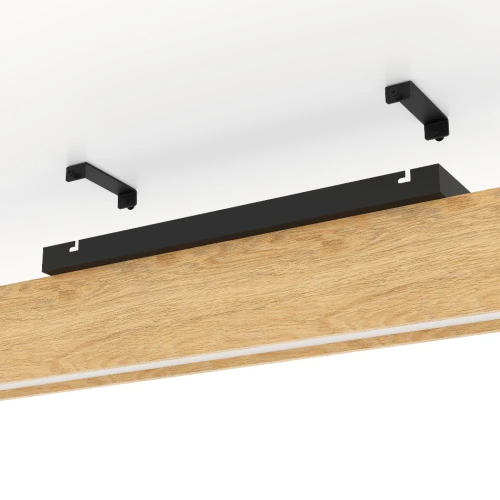 Plafoniere Moderne-Eglo Anchorena z plafoniera moderna in legno led rgb da 2700k a 6500k smart
