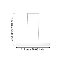 Lampadari Cucina-Eglo Andreas z lampadario per cucina moderna grigio led rgb da 2700k a 6500k controllo remoto app