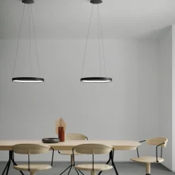 Lampadari Moderni-Sforzin Illuminazione Anello sforzin lampadario moderno cerchio nero per salotto