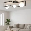 Plafoniere Moderne-Ideal Lux Angolo pl3 plafoniera design angolo nero sfere vetro da interni