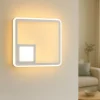 Applique Da Parete-Ondaluce Ap dowel applique led grigia squadrata moderna
