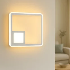 Applique Da Parete-Ondaluce Ap dowel applique led grigia squadrata moderna