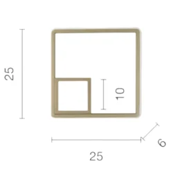 Applique Da Parete-Ondaluce Ap dowel applique led grigia squadrata moderna