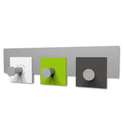 Appendiabiti Da Parete-Selezionato da Mazzolaluce Appendiabiti a muro moderno 3 ganci stripes verde mela bianco grigio