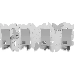Appendiabiti Da Parete-Selezionato da Mazzolaluce Appendiabiti a parete moderno per ingresso farfalle legno bianco grigio