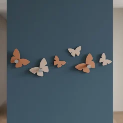 Appendiabiti Da Parete-Selezionato da Mazzolaluce Appendiabiti da cameretta moderno a parete farfalle
