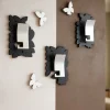 Appendiabiti Da Parete-Selezionato da Mazzolaluce Appendiabiti da parete da farfalle legno nero e