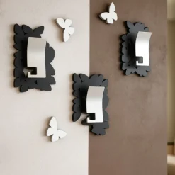 Appendiabiti Da Parete-Selezionato da Mazzolaluce Appendiabiti da parete da farfalle legno nero e