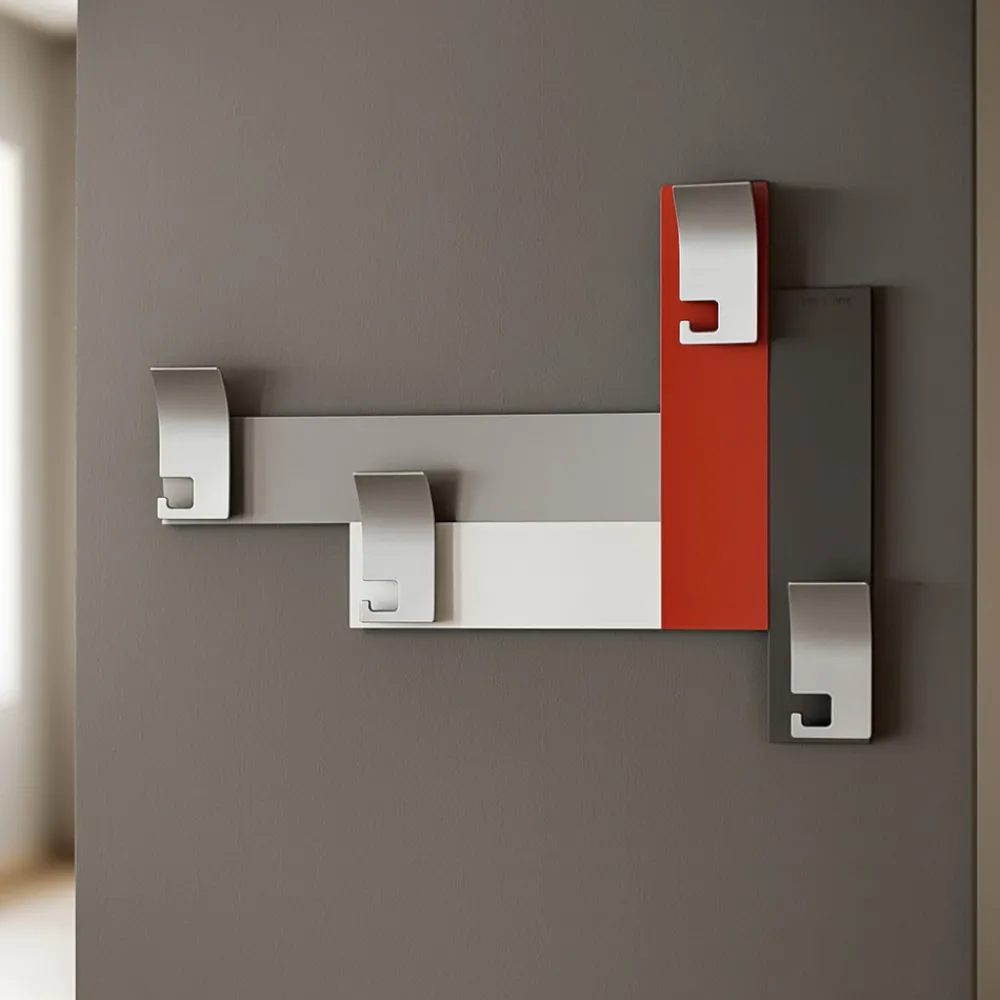 Appendiabiti Da Parete-Selezionato da Mazzolaluce Appendiabiti da parete design moderno rosso rubino bianco grigio
