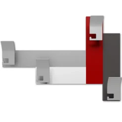 Appendiabiti Da Parete-Selezionato da Mazzolaluce Appendiabiti da parete design moderno rosso rubino bianco grigio